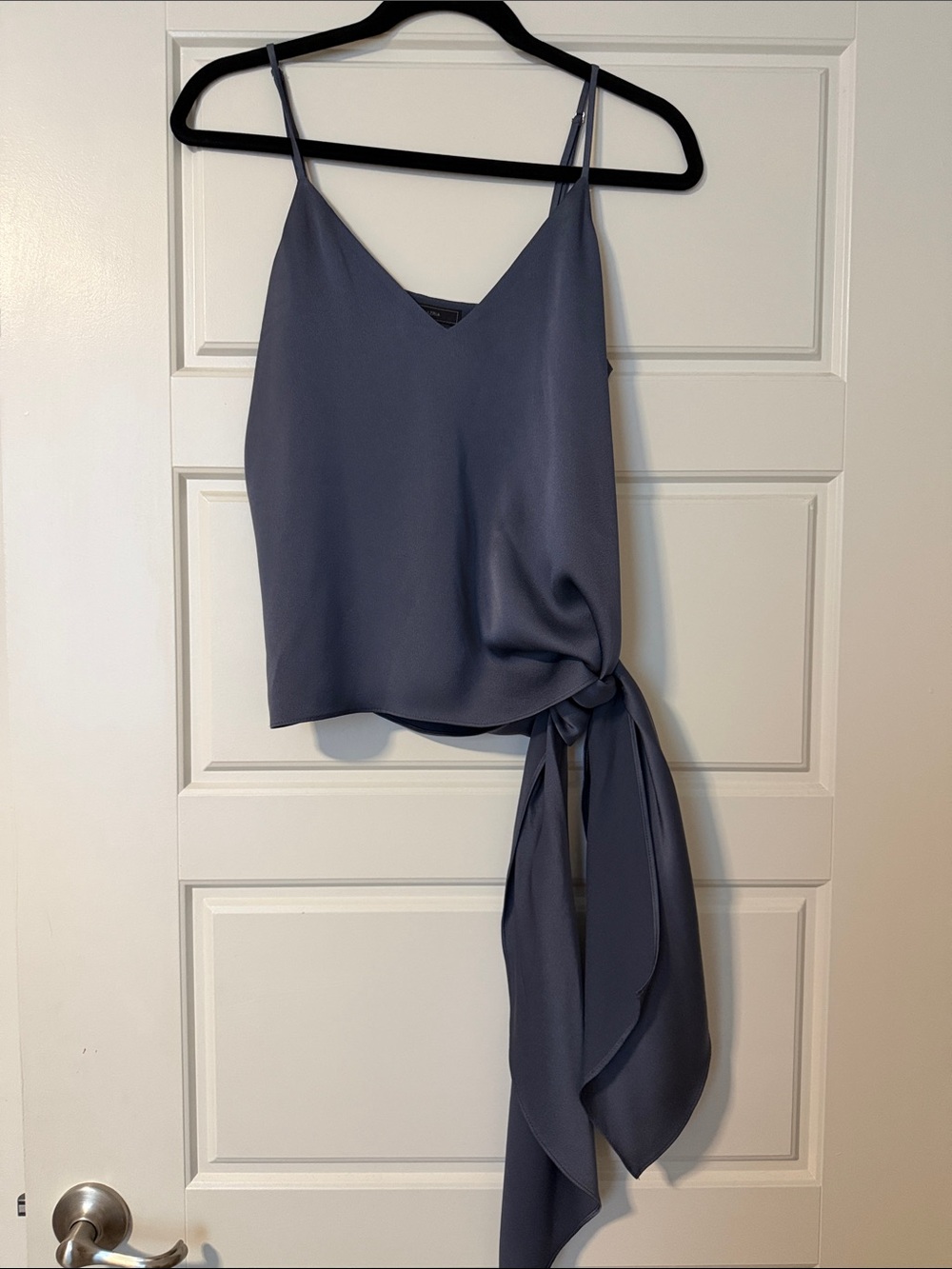 BCBGMaxAzria Slate Blue V-Neck Side Tie Camisole